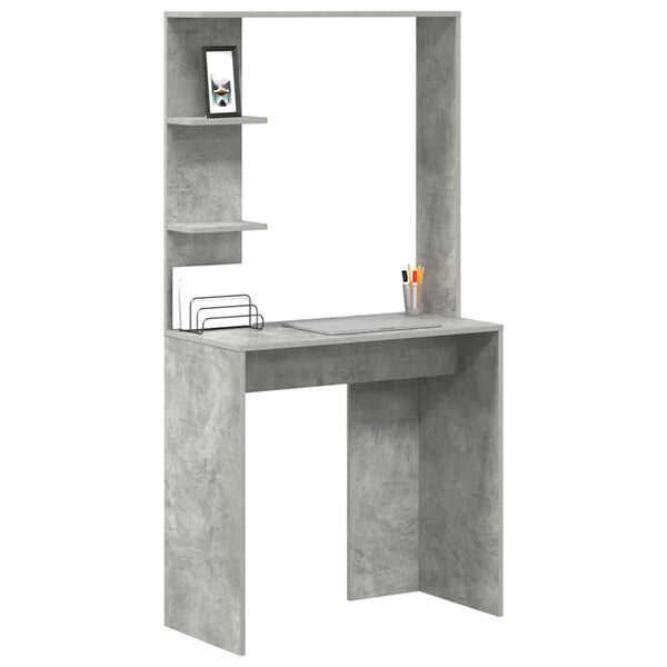 vidaXL Desk Concrete grey 78.5 x 37 x 154.5 cm Engineered wood