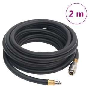 vidaXL Hybrid Air Hose Black 0.6" 2 m Rubber and PVC