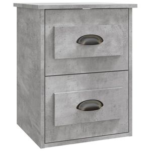 vidaXL Wall-mounted Bedside Cabinet Concrete Grey 41.5x36x53cm