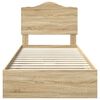 vidaXL Storage Bed with Drawer Sonoma Oak 75 x 190 cm Engineered Wood