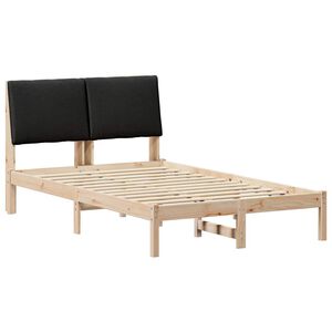 vidaXL Bed frame Brown and black 120 x 190 cm Solid pine wood