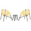 vidaXL Garden Chair Set 3 pcs Black and Yellow Poly Rattan
