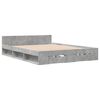 vidaXL Bed Frame with Drawers without Mattress Concrete Grey 120x190 cm Small Double