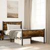 vidaXL Metal Bed Frame without Mattress Smoked Oak 100x200 cm