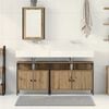 vidaXL Bathroom Vanity Units with Shelf 3 pcs Brown Engineered wood