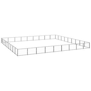 vidaXL Dog Kennel Black 81 m&sup2; Steel