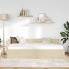 vidaXL Corner Bed Frame with Headboard Cream 90 cm x 200 cm Velvet