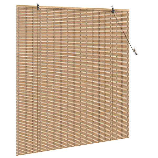 vidaXL Roller Blind with Curtains Manual Nature 140 x 160 cm Bamboo