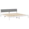 vidaXL Bed frame White and light grey 200 x 200 cm Solid pine wood