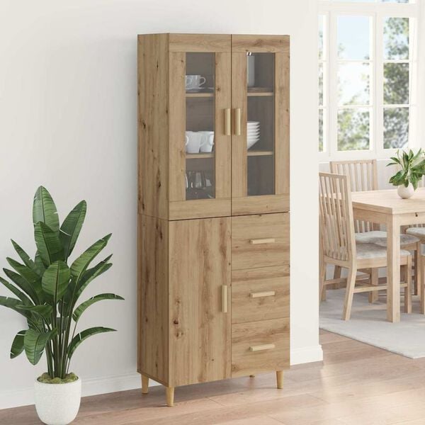 vidaXL Highboard Artisan Oak 69.5 x 34 x 180 cm Engineered Wood