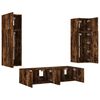 vidaXL 6 Piece TV Wall Units with LED Smoked Oak Engineered Wood