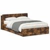 vidaXL Bed Frame with Storage Smoked Oak 135 x 190 cm Engineered Wood