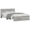 vidaXL Bed Frame with Headboard and LED Grey Sonoma 140x190 cm