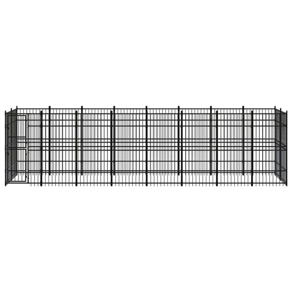 vidaXL Outdoor Dog Kennel Steel 14.75 m²