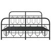 vidaXL Metal Bed Frame without Mattress with Footboard Black 150x200cm