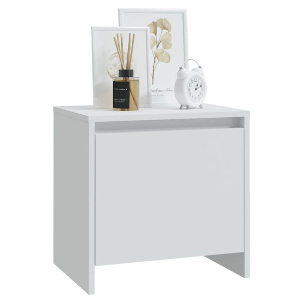 vidaXL Bedside Cabinet White 45x34x44.5 cm Engineered Wood