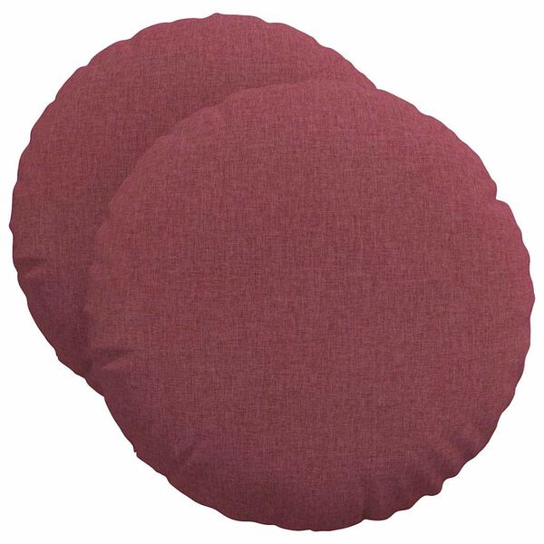vidaXL Seat Cushions 2 pcs Wine Red Ø50 x 19 cm Fabric