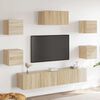 vidaXL 7 Piece TV Cabinet Set Sonoma Oak Engineered Wood