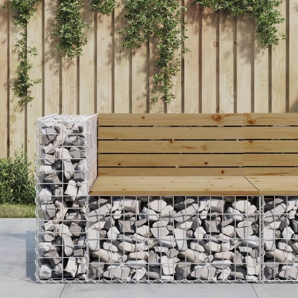 vidaXL Garden Bench Gabion Design 92x71x65.5 cm Impregnated Wood Pine