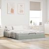 vidaXL Ottoman Bed Frame No Mattress Light Grey Super King Velvet