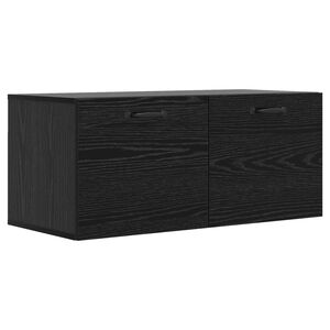 vidaXL Wall Cabinet Wall-Mounted Black oak 80 x 36.5 x 35 cm