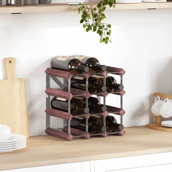 vidaXL Wine Rack for 12 Bottles Brown Solid Wood Pine