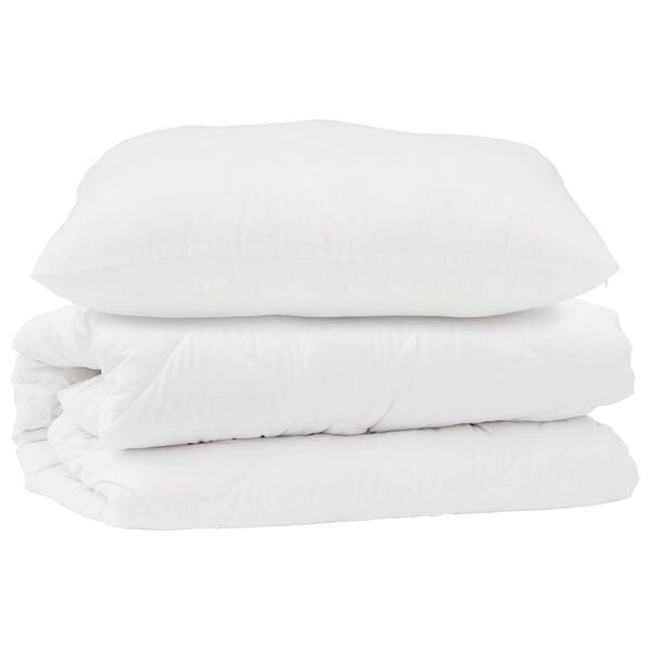 vidaXL Duvet Set with Pillow 2 pcs White Microfibre