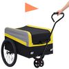 vidaXL 2-in-1 XXL Pet Bike Trailer & Trolley Yellow Grey and Black