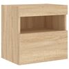 vidaXL TV Wall Cabinets with LED Lights 2 pcs Sonoma Oak 40x30x40 cm