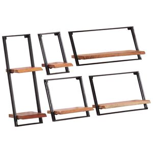 vidaXL Wall Shelves 5 pcs Solid Wood Acacia