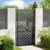 vidaXL Garden Gate Black 100x175 cm Steel Cross Design