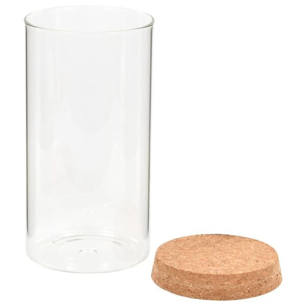 vidaXL Storage Glass Jars with Cork Lid 6 pcs 1400 ml