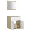 vidaXL 2 Piece Bathroom Furniture Set White and Sonoma Oak Engineered Wood