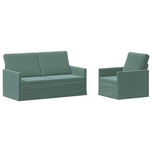 vidaXL Sofa Set 2 pcs Sea Green Velvet