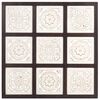 vidaXL Hand-Carved Wall Panel MDF 60x60x1.5 cm Brown and White