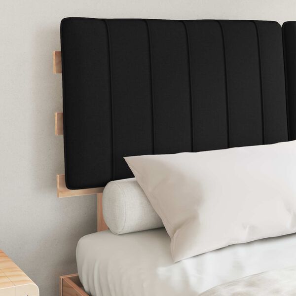 vidaXL Bed Frame with Upholstered Headboard Black 135 x 190 cm