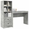 vidaXL Desk with Drawer 2 pcs Concrete Grey