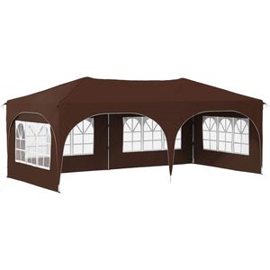 vidaXL Pop-up Party Tent 575 x 288 x 245 cm Brown Oxford Fabric