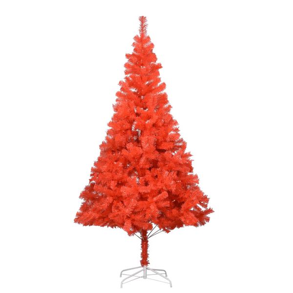 vidaXL Artificial Pre-lit Christmas Tree with Ball Set Red 180 cm PVC