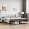 vidaXL Metal Bed Frame without Mattress with Headboard Black 200x200cm