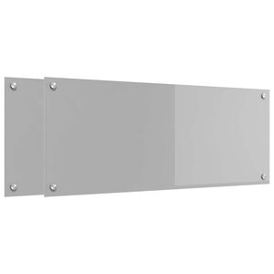 vidaXL Kitchen Backsplash 2 pcs Light Grey 100 x 40 cm Tempered Glass