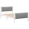 vidaXL Bed frame White and light grey 100 x 200 cm Solid pine wood