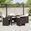 vidaXL Garden Dining Set 5 pcs Brown Poly Rattan