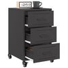 vidaXL Bedside Cabinet Black 36x39x59 cm Steel