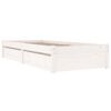 vidaXL Bed Frame without Mattress with Drawers White 90x200 cm (814935+814985)