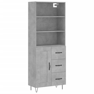 vidaXL Highboard Concrete Grey 69,5x34x180 cm Engineered Wood