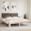 vidaXL Bed Frame with Upholstered Headboard Taupe 180 x 200 cm