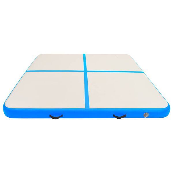 vidaXL Inflatable Gymnastics Mat with Pump 200x200x10 cm PVC Blue