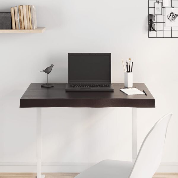 vidaXL Table Top Dark Brown 80x40x(2-6) cm Treated Solid Wood Live Edge