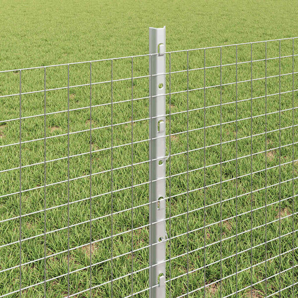 vidaXL Fence with Post Silver 0.6 x 10 m Steel
